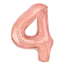 Folijos balionas skaičius 4, rožinio aukso sp., 100cm цена и информация | Шарики | pigu.lt