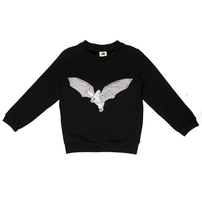 Džemperis vaikams su tamsoje šviečiančiu šikšnosparniu, juodas kaina ir informacija | Megztiniai, bluzonai, švarkai berniukams | pigu.lt