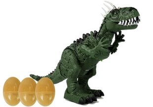 Зеленый динозавр на батарейках двигается со звуковым проектором цена и информация | Игрушки для мальчиков | pigu.lt