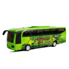 Autobusas Jurassic Park Bus Green Dinosaurs Spring Drive Light Sound, žalias цена и информация | Игрушки для мальчиков | pigu.lt