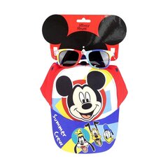 Детская кепка Mickey Mouse, солнечные очки (51 cм) цена и информация | Шапки, перчатки, шарфы для девочек | pigu.lt