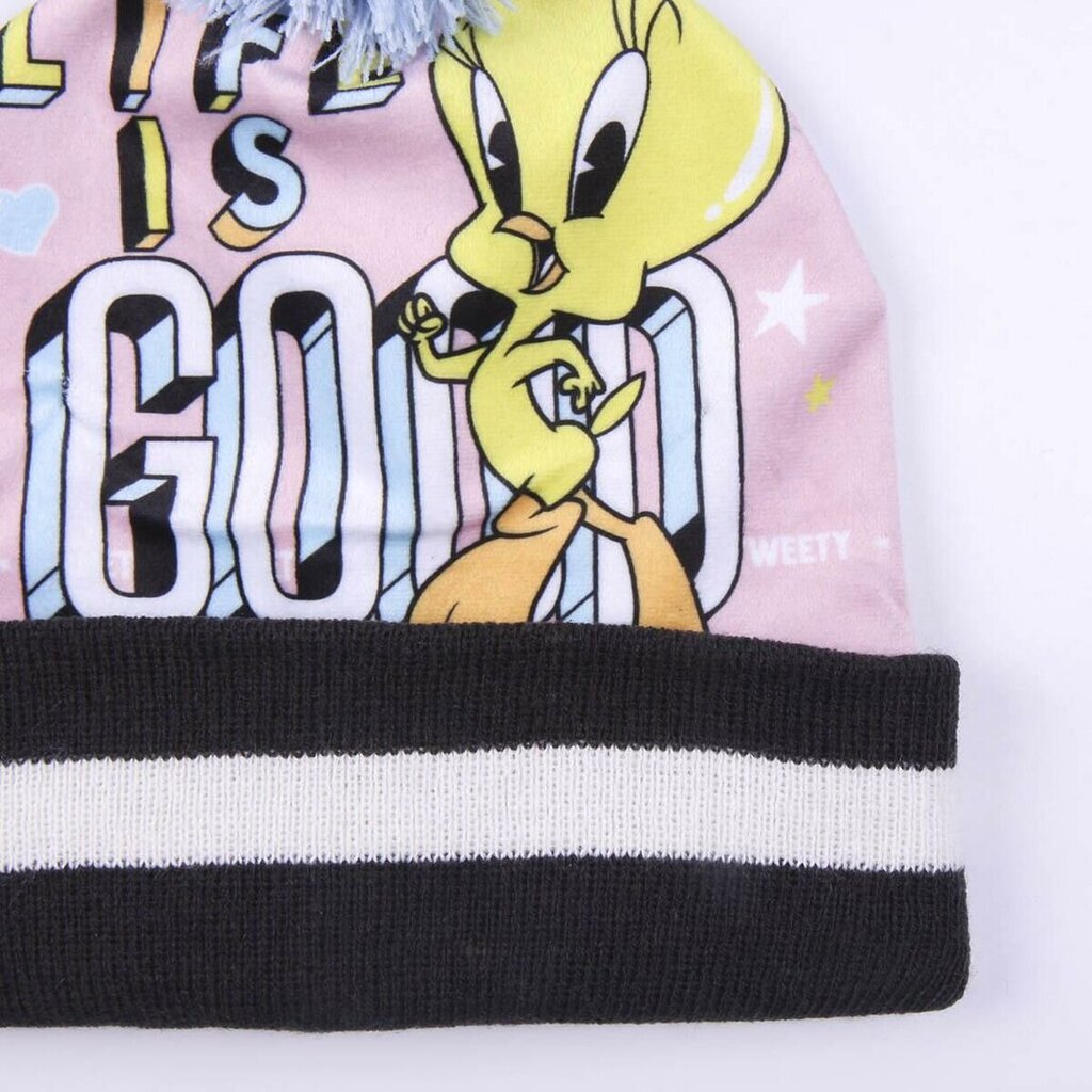 Kepurės, pirštinių ir kaklaskarės komplektas mergaitėms Looney Tunes, rožinis kaina ir informacija | Kepurės, pirštinės, šalikai mergaitėms | pigu.lt