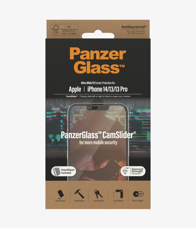 PanzerGlass CamSlider, iPhone 14 / 13 / 13 Pro kaina ir informacija | Apsauginės plėvelės telefonams | pigu.lt