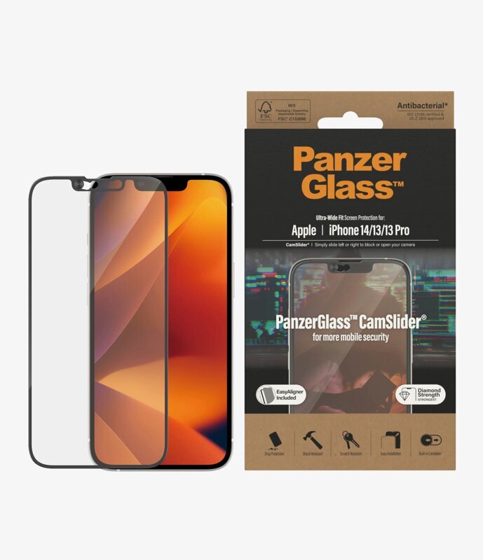PanzerGlass CamSlider, iPhone 14 / 13 / 13 Pro kaina ir informacija | Apsauginės plėvelės telefonams | pigu.lt