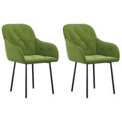 Valgomojo kėdės, Aksomas, 2vnt., šviesiai žalia kaina ir informacija | Virtuvės ir valgomojo kėdės | pigu.lt