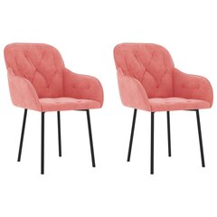Valgomojo kėdės, Aksomas, 2vnt., rožinė spalva цена и информация | Стулья для кухни и столовой | pigu.lt