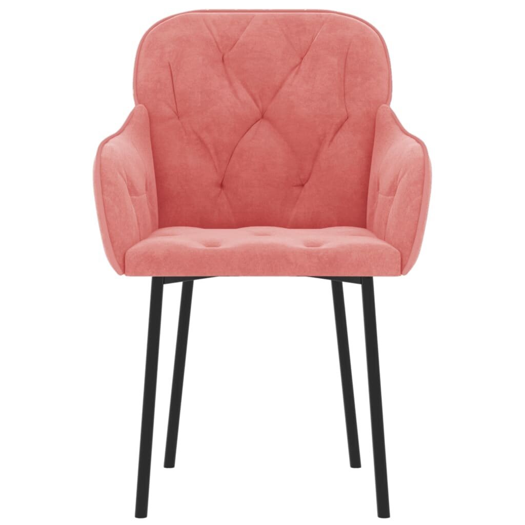 Valgomojo kėdės, Aksomas, 2vnt., rožinė spalva цена и информация | Virtuvės ir valgomojo kėdės | pigu.lt