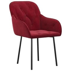 Valgomojo kėdės, Aksomas, 2vnt., raudonojo vyno spalva kaina ir informacija | Virtuvės ir valgomojo kėdės | pigu.lt