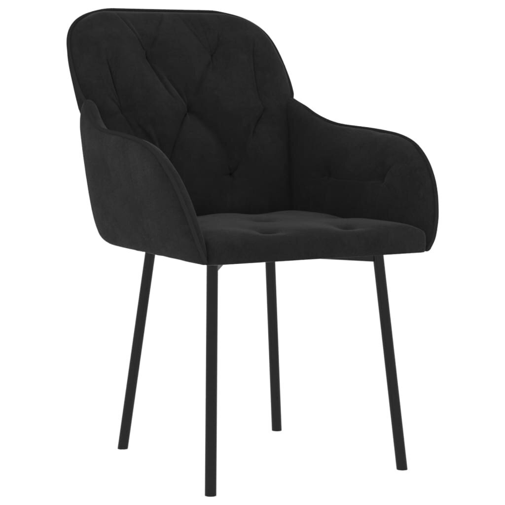 Valgomojo kėdės, Aksomas, 2vnt., juoda kaina ir informacija | Virtuvės ir valgomojo kėdės | pigu.lt