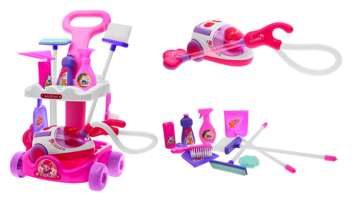 Vežimėlis su dulkių siurbliu kaina ir informacija | Žaislai mergaitėms | pigu.lt