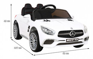Dvivietis vaikiškas elektromobilis Mercedes Benz AMG SL65 S, baltas kaina ir informacija | Elektromobiliai vaikams | pigu.lt