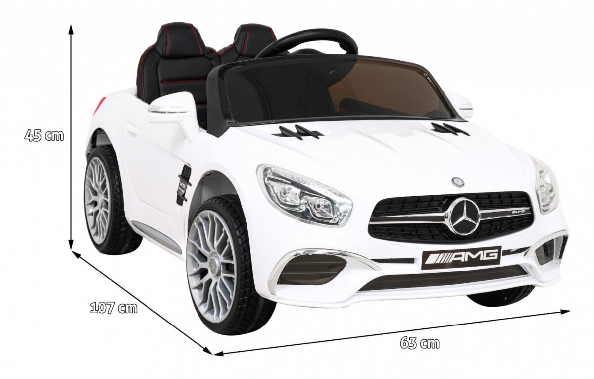 Dvivietis vaikiškas elektromobilis Mercedes Benz AMG SL65 S, baltas цена и информация | Elektromobiliai vaikams | pigu.lt