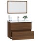 Vonios baldų komplektas, 2 dalių, rudas ąžuolo, mediena kaina ir informacija | Vonios komplektai | pigu.lt