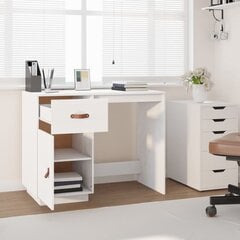 Rašomasis stalas, baltas, 95x50x75cm, pušies medienos masyvas цена и информация | Компьютерные, письменные столы | pigu.lt
