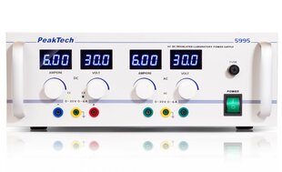 PeakTech® P 5995 AC/DC laboratorinis maitinimo šaltinis 0 - 30 V/0 - 6 A kaina ir informacija | Maitinimo šaltiniai | pigu.lt