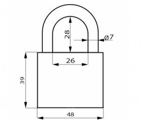 Навесной замок QLOCK KZS 50 цена и информация | Дверные замки | pigu.lt