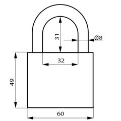 Навесной замок QLOCK KZS 60 цена и информация | Дверные замки | pigu.lt