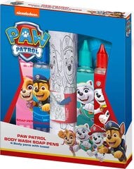 Muilo rašiklių rinkinys Fesh Paw Patrol: skirtingų spalvų muilo rašikliai 4 x 30 ml + rankšluostis 23x25cm kaina ir informacija | Muilai | pigu.lt