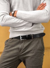Ремень кожаный мужской Stevens DI4 SLV цена и информация | Мужские ремни | pigu.lt