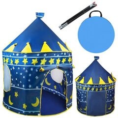 Детская палатка-замок, синяя цена и информация | Детские игровые домики | pigu.lt