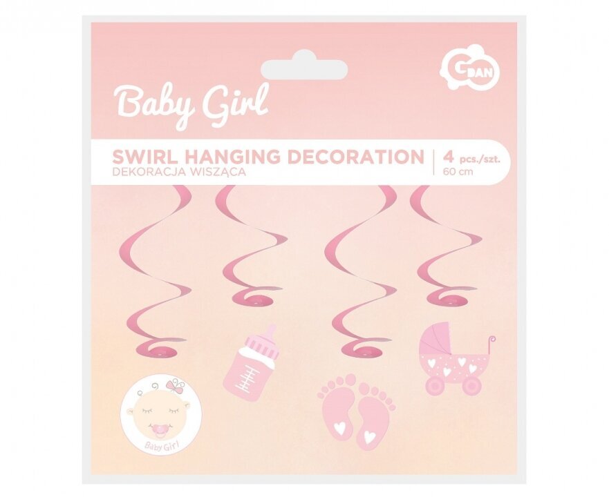 Dekoratyvinė dekoracija Baby Girl, 4 vnt x 60 cm QT-DWBG kaina ir informacija | Dekoracijos šventėms | pigu.lt