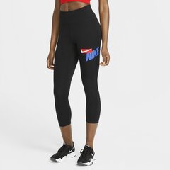 Женские тренировочные брюки Nike Womens Swoosh Run 7/8, черные цена и информация | Спортивная одежда женская | pigu.lt