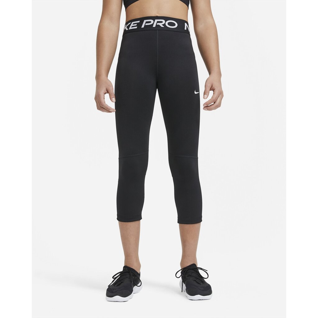 Nike tamprės mergaitėms Pro Capri Leggings, juodos цена и информация | Kelnės mergaitėms | pigu.lt