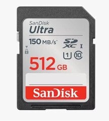 Карта памяти MEMORY SDXC 512GB UHS-I/SDSDUNC-512G-GN6IN SANDISK цена и информация | Карты памяти для телефонов | pigu.lt