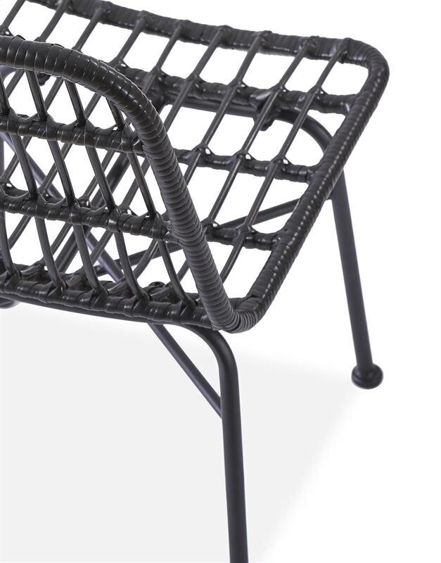 4-ių kėdžių komplektas Halmar K401, juodas kaina ir informacija | Lauko kėdės, foteliai, pufai | pigu.lt
