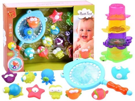 Набор цветных резиновых животных для ванной и ситечка ZA2475 цена и информация | Игрушки для малышей | pigu.lt