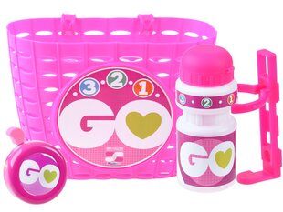 Rožinis rinkinys: krepšelis, varpelis, vandens butelis GO SP0617 kaina ir informacija | Žaislai mergaitėms | pigu.lt