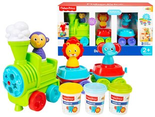 Fisher Price Traukinys ir plastelino masė, 3 spalvos ZA3619 цена и информация | Принадлежности для рисования, лепки | pigu.lt