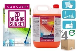 Grindų ploviklis su ilgai išliekančiu kvapu Aquagen 2D Orange Sunset, 4 vnt. kaina ir informacija | Valikliai | pigu.lt