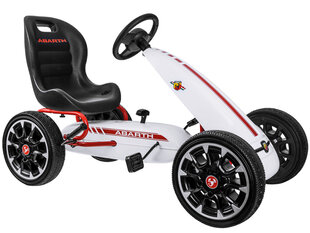 Педальный картинг gokart abarth большие мягкие колеса PA0167, белый цена и информация | Игрушки для мальчиков | pigu.lt