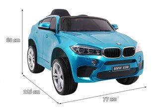 Vienvietis vaikiškas elektromobilis BMW X6M, mėlynas lakuotas kaina ir informacija | Elektromobiliai vaikams | pigu.lt