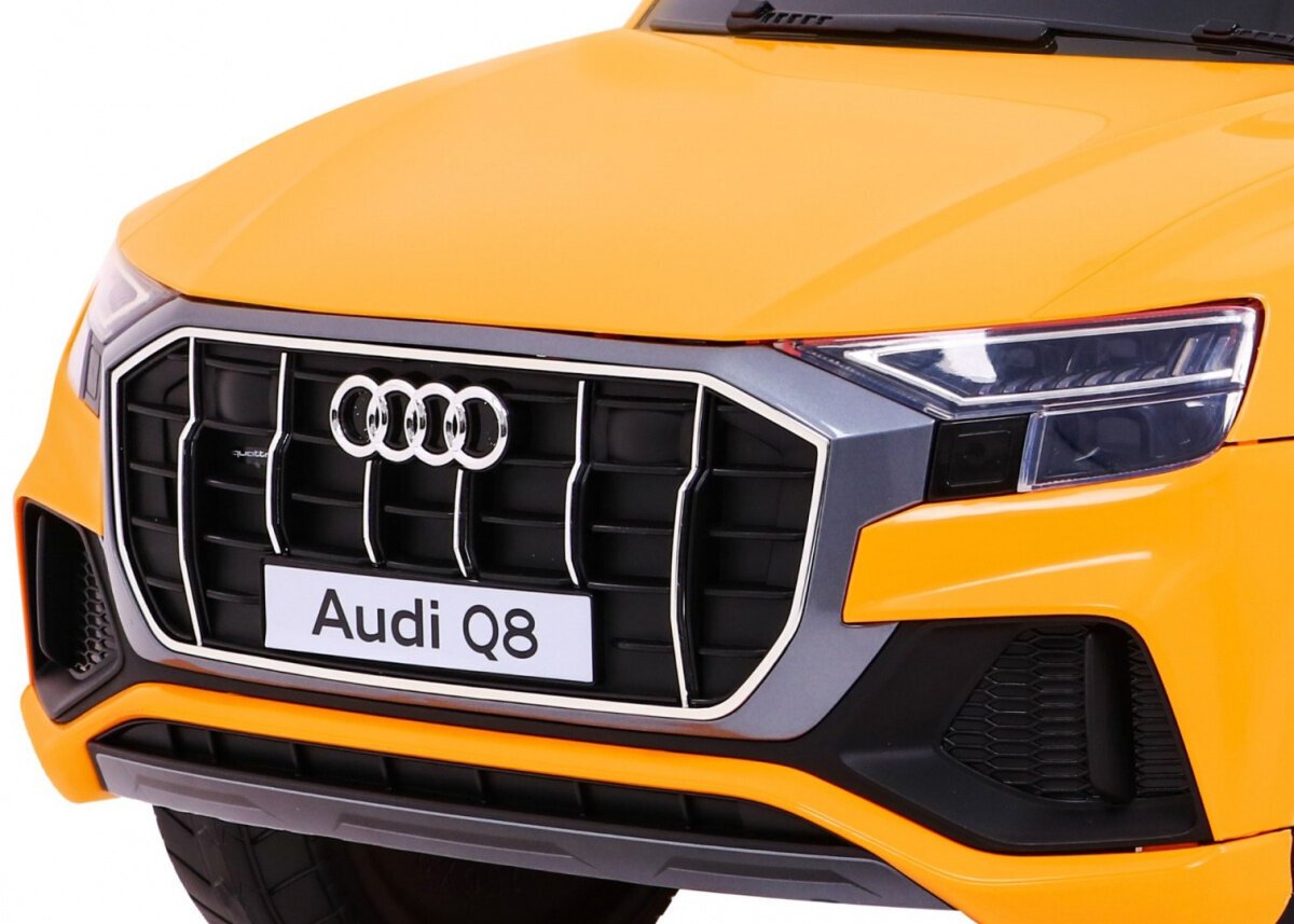 Vienvietis vaikiškas elektromobilis Audi Q8, Geltonas kaina ir informacija | Elektromobiliai vaikams | pigu.lt