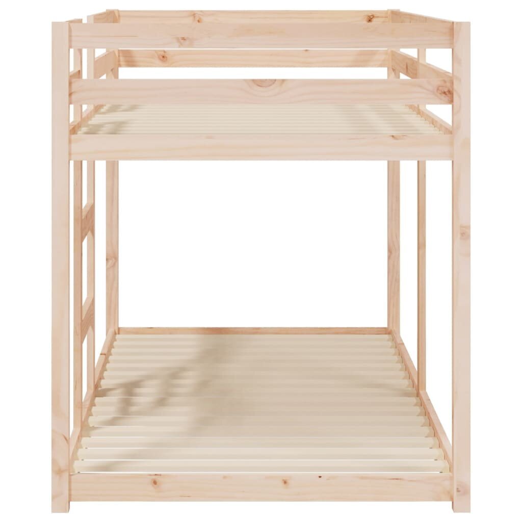 Dviaukštė lova, Pušies medienos masyvas, 90x190cm kaina ir informacija | Vaikiškos lovos | pigu.lt