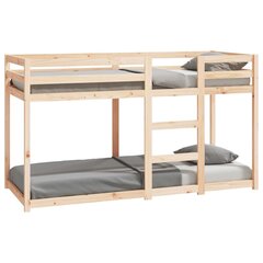 Dviaukštė lova, Pušies medienos masyvas, 75x190cm цена и информация | Детские кровати | pigu.lt
