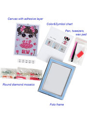 Алмазная мозаика для детей с фото-рамкой ТМ Варвикас 17х22 см Малышка в розовом платьице X014e цена и информация | Алмазная мозаика | pigu.lt
