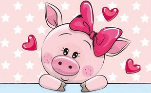 Алмазная мозаика 20x30 cm.  "Piggy in Love" цена и информация | Алмазная мозаика | pigu.lt