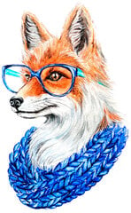 Алмазная мозаика 20x30 cm.  "Fox with glasses" цена и информация | Алмазная мозаика | pigu.lt