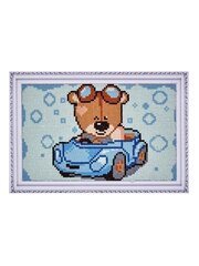 Алмазная мозаика 20x30 cm.  "Teddy Bear in a Car" цена и информация | Алмазная мозаика | pigu.lt