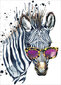 Deimantinės mozaikos rinkinys Zebras su akiniais, 30x40 cm цена и информация | Deimantinės mozaikos | pigu.lt
