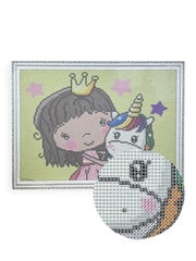 Алмазная мозаика 30x40 cm.  "Princess with a Small Unicorn" цена и информация | Алмазная мозаика | pigu.lt