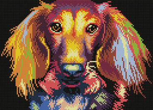 Алмазная мозаика 30x40 cm.  "Through the eyes of a dachshund" цена и информация | Алмазная мозаика | pigu.lt