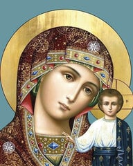 Алмазная мозаика 40x50 cm.  "Mother of God of Kazan" цена и информация | Алмазная мозаика | pigu.lt