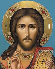Deimantinės mozaikos rinkinys "Jėzus Kristus - Ikona", 40x50 cm kaina ir informacija | Deimantinės mozaikos | pigu.lt