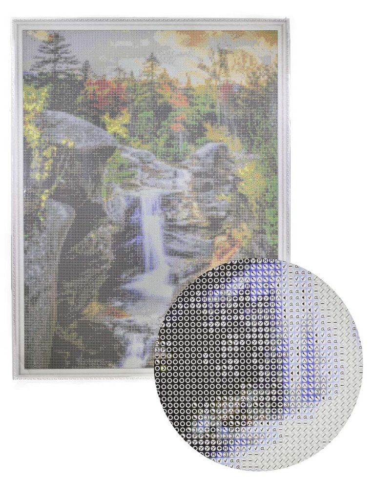 Deimantinė mozaika su rėmeliu TM Varvikas Forest Waterfall LMC035e 50x65 cm kaina ir informacija | Deimantinės mozaikos | pigu.lt