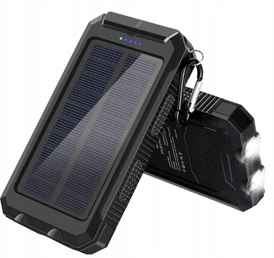 NAUJAUSIAS SOLAR POWERBANK 20000mAh 2xUSB žibintuvėlis цена и информация | Atsarginiai maitinimo šaltiniai (power bank) | pigu.lt