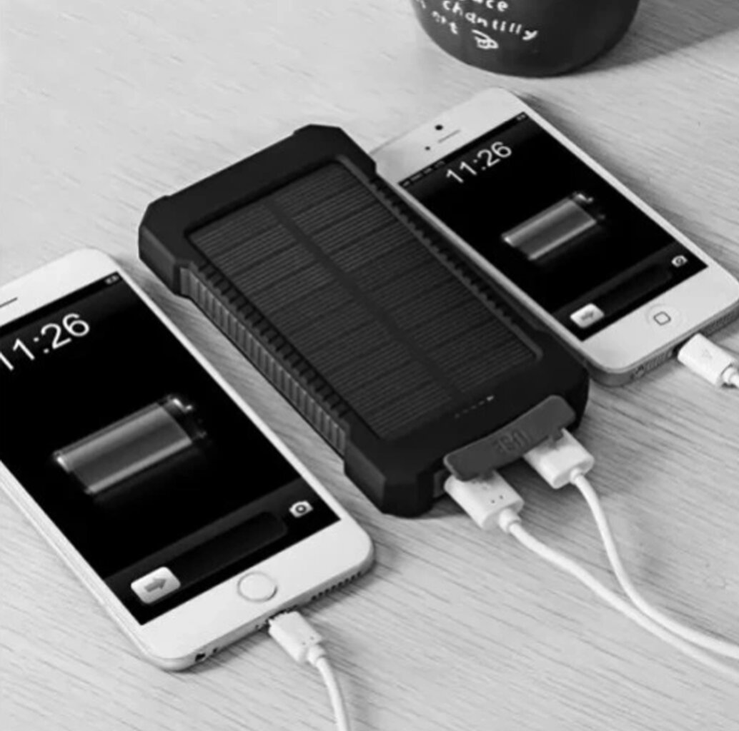 NAUJAUSIAS SOLAR POWERBANK 20000mAh 2xUSB žibintuvėlis цена и информация | Atsarginiai maitinimo šaltiniai (power bank) | pigu.lt